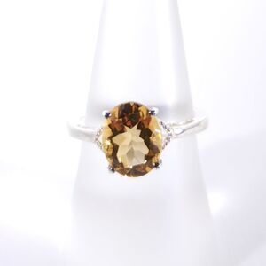 Brazilian Citrine 2.4 Carats Ring Sterling Silver Size 7